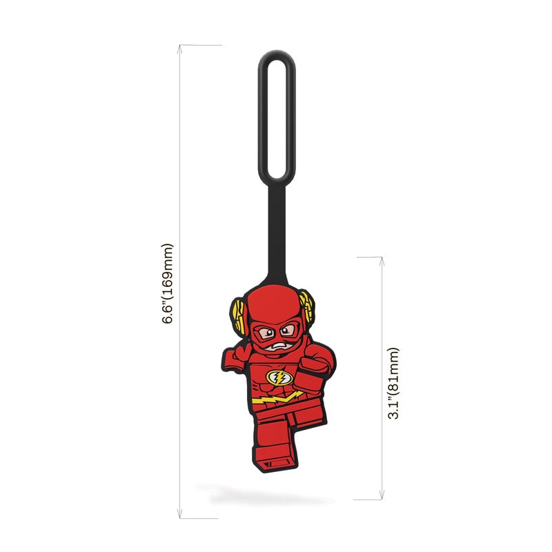 IQ LEGO DC Silicone Luggage Tag - The Flash (52585), Bag charm for Travel, Suitcase, Backpack, Summer Beach Bag - Measures approximately 6.6 inches long. - Image 2